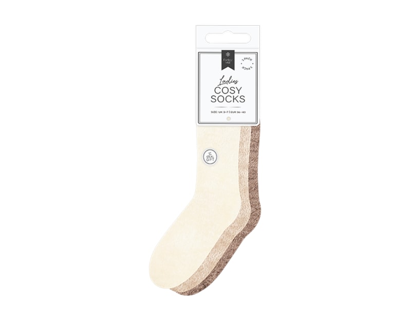 Wholesale Ladies Cosy Socks 3pk Wholesale Ladies Cosy Socks 3pk