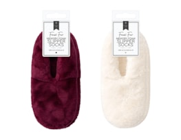 Wholesale Ladies Faux Fur Memory Foam Slipper Socks