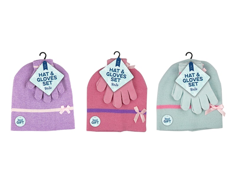 Wholesale Girls Beanie Hat & Gloves Sets Wholesale Girls Beanie Hat & Gloves Sets