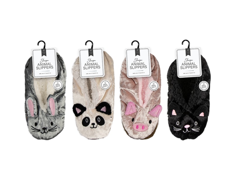 Wholesale Ladies Sherpa Animal Slippers Wholesale Ladies Sherpa Animal Slippers