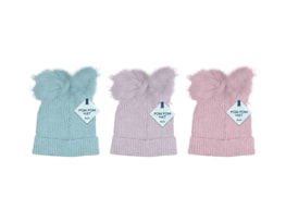 Wholesale Kids Pom Pom Hat With Metallic Thread Wholesale Kids Pom Pom Hat With Metallic Thread
