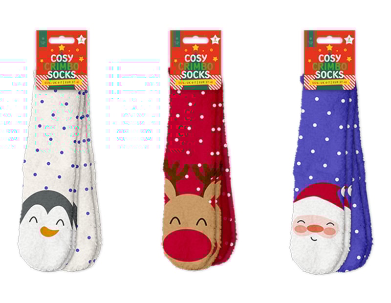 Wholesale Cosy Printed Socks with Grippers Wholesale Cosy Printed Socks with Grippers