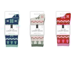 Wholesale Ladies Printed Luxury Socks 2pk Wholesale Ladies Printed Luxury Socks 2pk