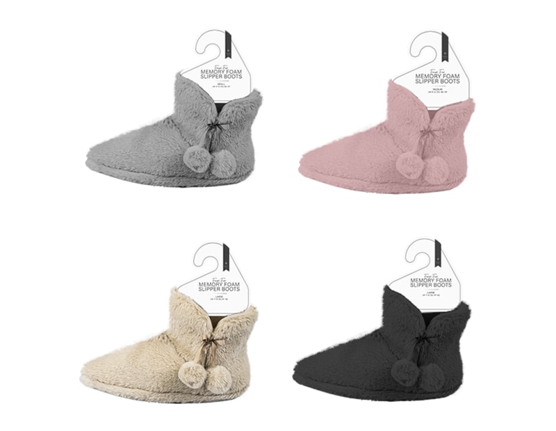 Wholesale Ladies Faux Fur Memory Foam Slipper Boots Wholesale Ladies Faux Fur Memory Foam Slipper Boots