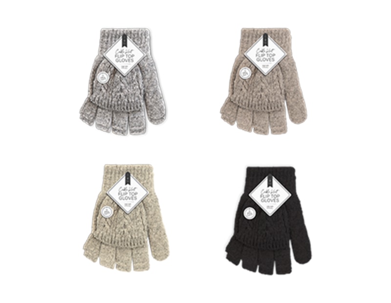 Wholesale Ladies Cable Knit Flip Top Gloves Wholesale Ladies Cable Knit Flip Top Gloves