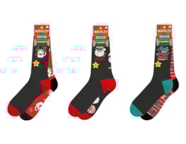 Wholesale Mens Novelty Christmas Cotton Rich Socks 2pk
