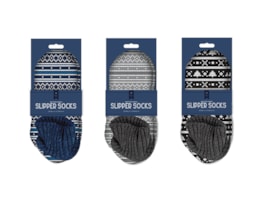 Wholesale Men's Pattern Knitted Cable Slipper Socks with Cuff Wholesale Men's Pattern Knitted Cable Slipper Socks with Cuff