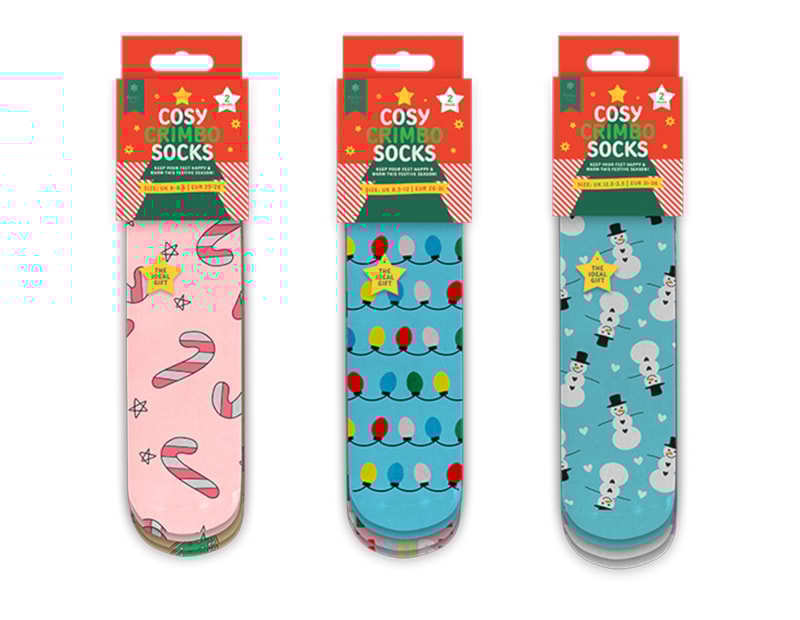 Wholesale Girls Printed Novelty Cosy Socks with Grippers 2pk Wholesale Girls Printed Novelty Cosy Socks with Grippers 2pk