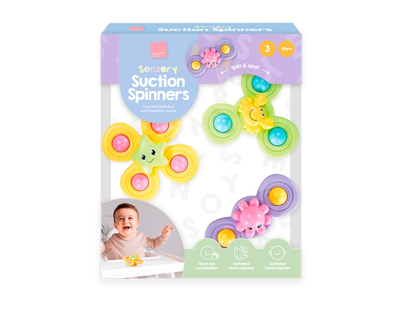 Wholesale Sensory Suction Spinners 3pk