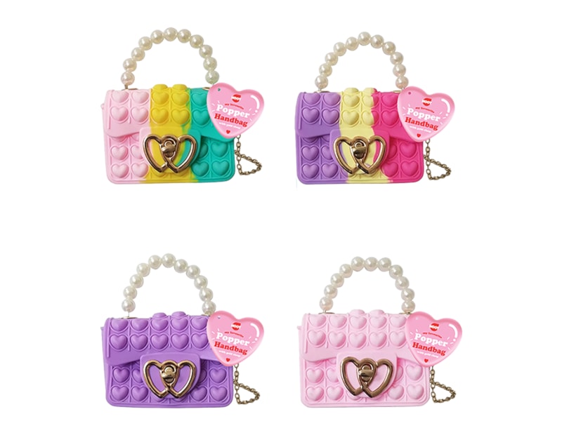 Wholesale Popper Handbag With Gold Heart Clasp Wholesale Popper Handbag With Gold Heart Clasp