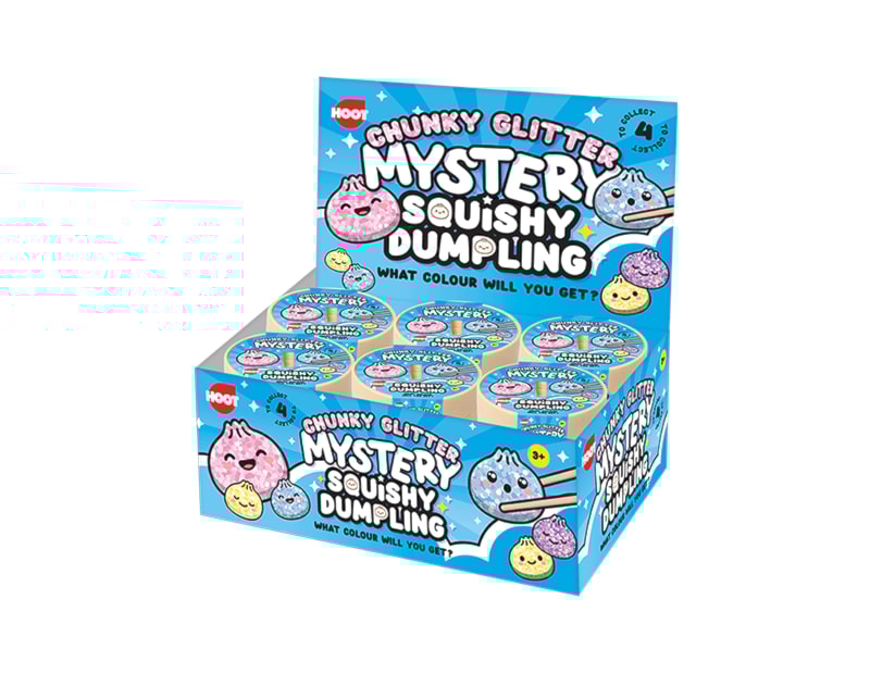 Wholesale Squishy Chunky Glitter Dumplings Dia 8.5cm CDU Wholesale Squishy Chunky Glitter Dumplings Dia 8.5cm CDU