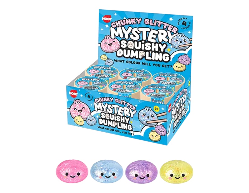 Wholesale Squishy Chunky Glitter Dumplings Dia 8.5cm CDU Wholesale Squishy Chunky Glitter Dumplings Dia 8.5cm CDU