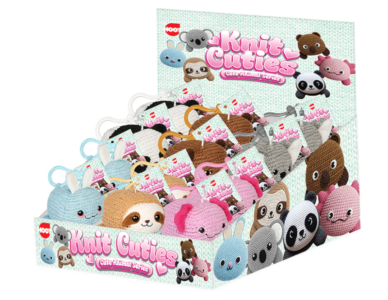 Wholesale Knit Cuties Animals Keyring 10cm CDU Wholesale Knit Cuties Animals Keyring 10cm CDU
