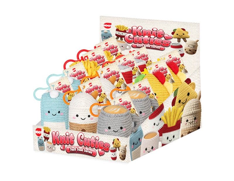 Wholesale Knit Cuties Fast Food Keyring 10cm CDU Wholesale Knit Cuties Fast Food Keyring 10cm CDU