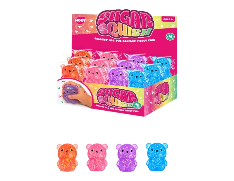 Wholesale Glitter Bear Sugar Filled Squishy CDU Wholesale Glitter Bear Sugar Filled Squishy CDU