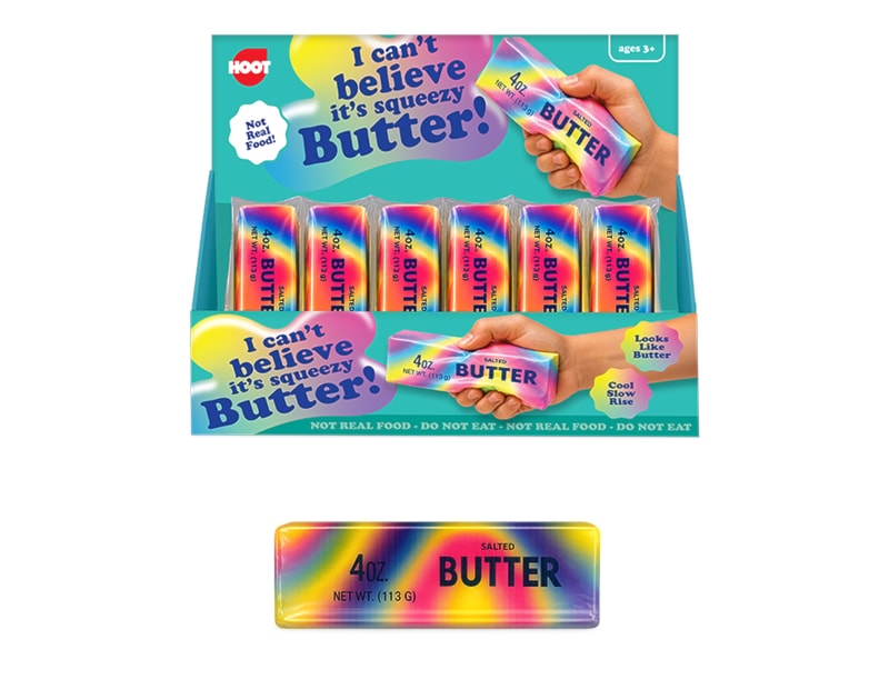 Wholesale Rainbow Squeezy Butter 13.5cm CDU Wholesale Rainbow Squeezy Butter 13.5cm CDU