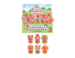 Wholesale Capybara PU Squeezy with Hat 10cm CDU
