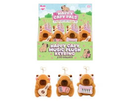 Wholesale Capybara Music Plush Keyring CDU