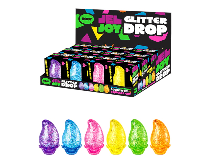 Wholesale Squishy Glitter Drop 3.5x4x5cm CDU Wholesale Squishy Glitter Drop 3.5x4x5cm CDU