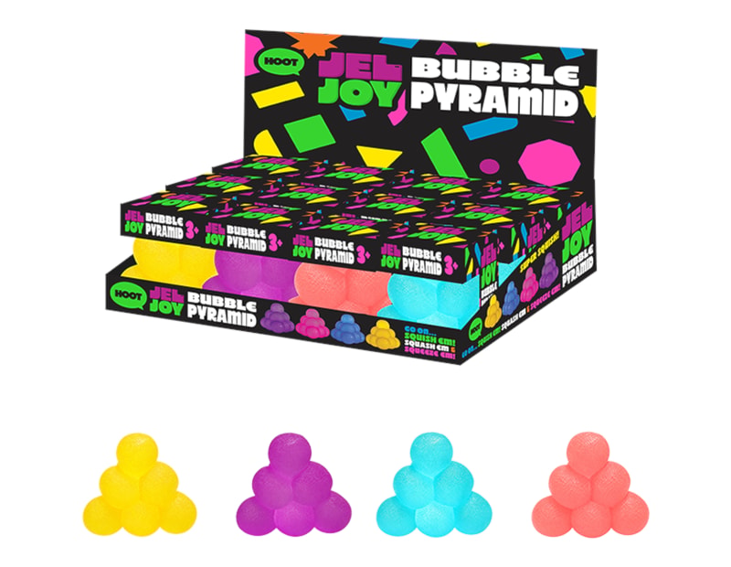 Wholesale Squishy Bubble Pyramid 6x6x6cm CDU Wholesale Squishy Bubble Pyramid 6x6x6cm CDU