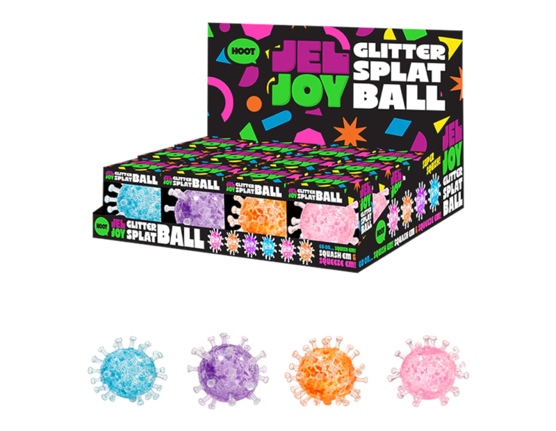 Wholesale Squishy Glitter Splat Ball 8cm CDU Wholesale Squishy Glitter Splat Ball 8cm CDU