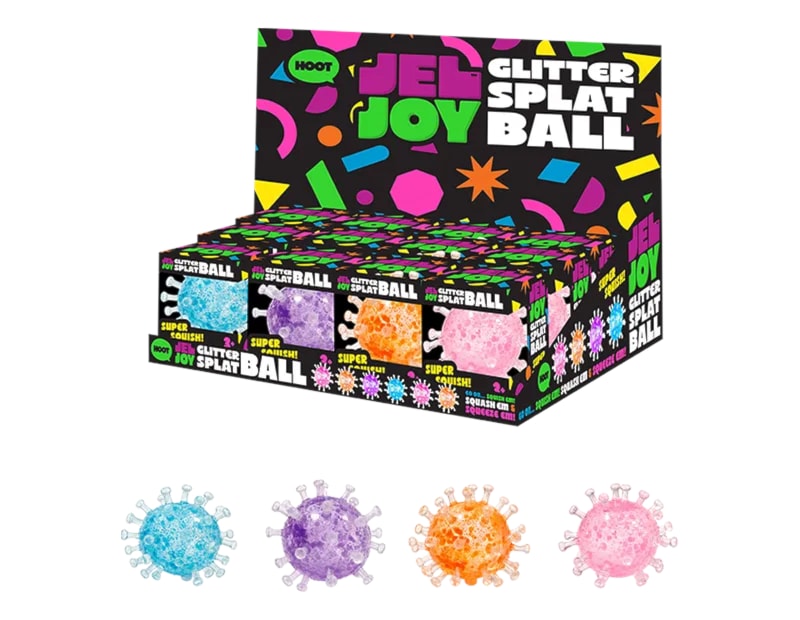 Wholesale Squishy Glitter Splat Ball 8cm CDU Wholesale Squishy Glitter Splat Ball 8cm CDU