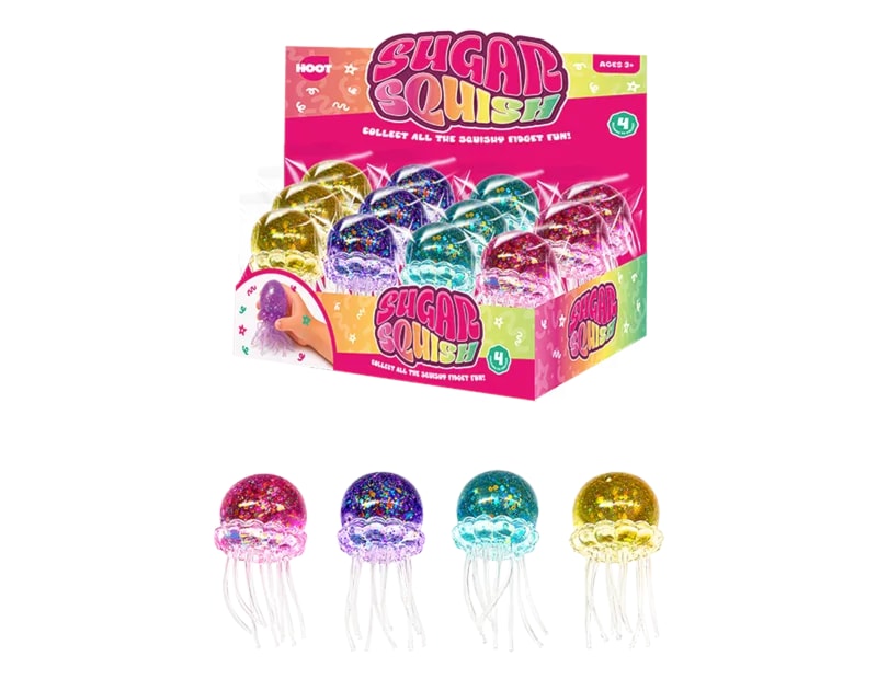 Wholesale Glitter Jelly Fish Sugar Filled Squishy CDU Wholesale Glitter Jelly Fish Sugar Filled Squishy CDU