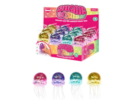 Wholesale Glitter Jelly Fish Sugar Filled Squishy CDU