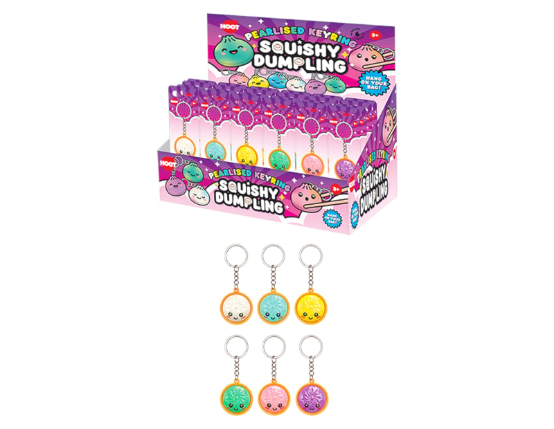 Wholesale Pearlised Dumpling Keyring 3.5cm CDU Wholesale Pearlised Dumpling Keyring 3.5cm CDU