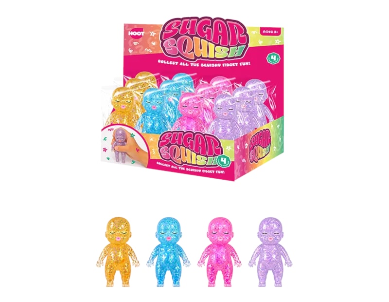 Wholesale Glitter Baby Sugar Filled Squishy CDU Wholesale Glitter Baby Sugar Filled Squishy CDU