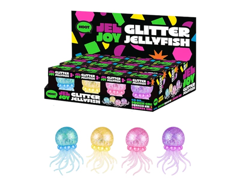 Wholesale Squishy Glitter Jelly Fish 9x5.7cm CDU Wholesale Squishy Glitter Jelly Fish 9x5.7cm CDU