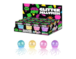 Wholesale Squishy Glitter Jelly Fish 9x5.7cm CDU
