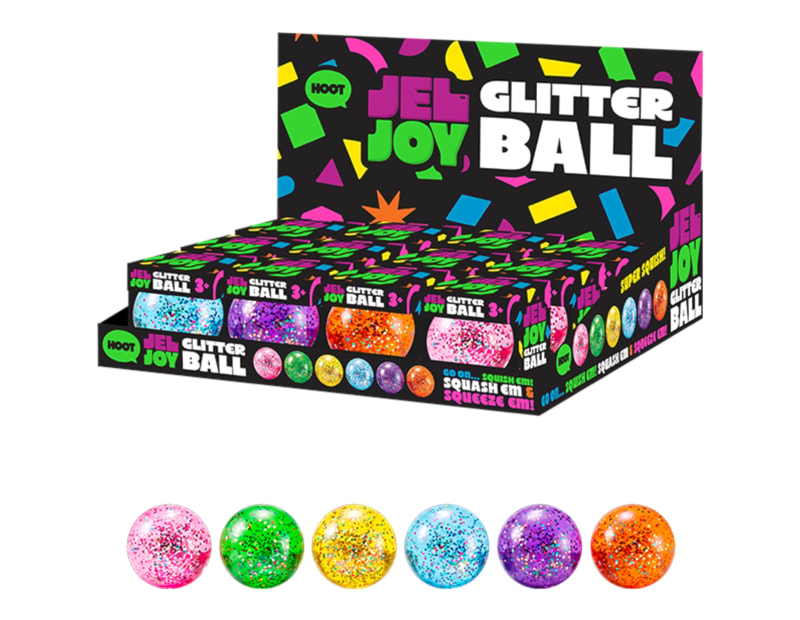 Wholesale Squishy Glitter Ball 6cm CDU Wholesale Squishy Glitter Ball 6cm CDU