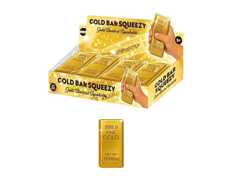 Wholesale Gold Bar PU Squeezy 13cm CDU Wholesale Gold Bar PU Squeezy 13cm CDU