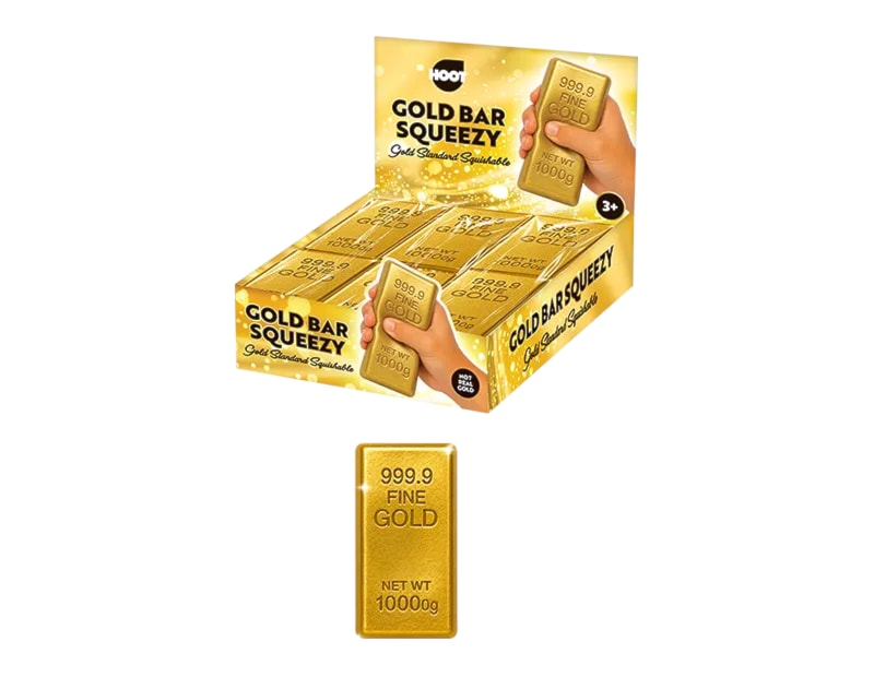 Wholesale Gold Bar PU Squeezy 13cm CDU Wholesale Gold Bar PU Squeezy 13cm CDU
