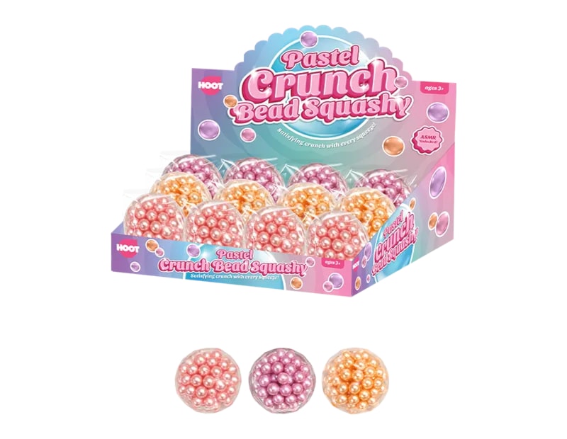Wholesale Bead Crunch Stress Ball 6cm CDU Wholesale Bead Crunch Stress Ball 6cm CDU
