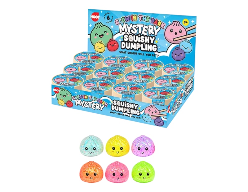 Wholesale Glow In The Dark Squishy Maltose Dumpling 5.5cm CDU Wholesale Glow In The Dark Squishy Maltose Dumpling 5.5cm CDU