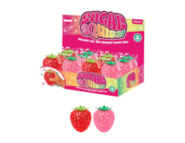 Wholesale Glitter Strawberry Sugar Filled Squishy 8cm CDU