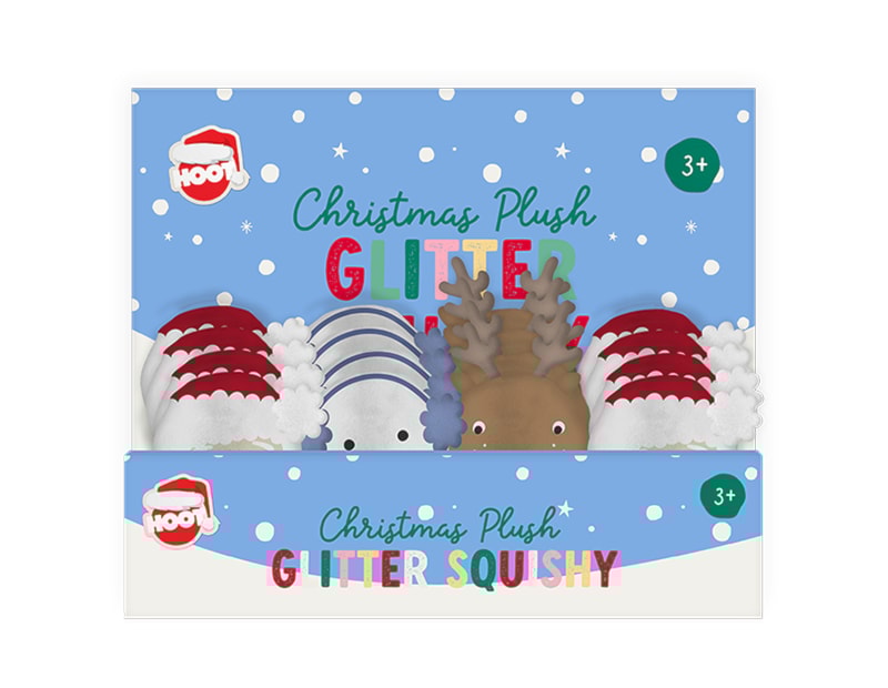 Wholesale Christmas Plush Glitter Squishes CDU Wholesale Christmas Plush Glitter Squishes CDU