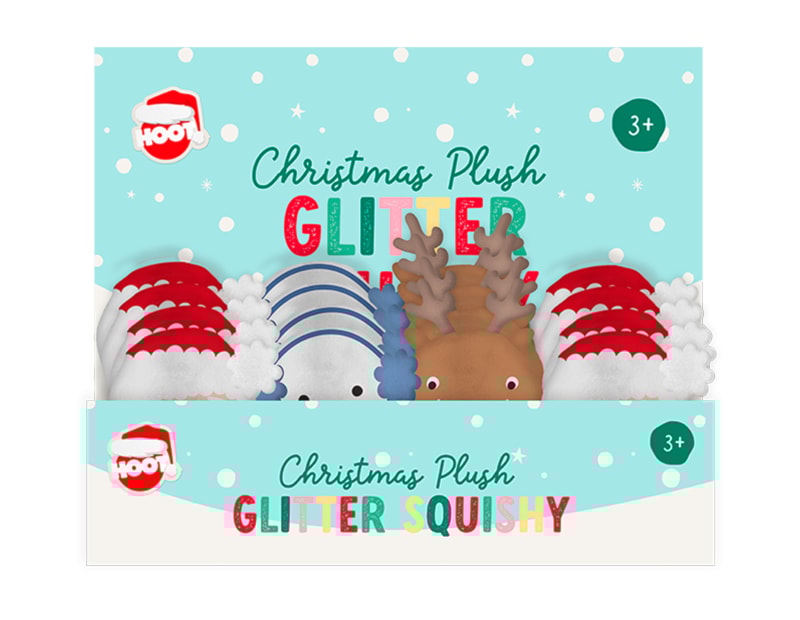 Wholesale Christmas Plush Glitter Squishes CDU Wholesale Christmas Plush Glitter Squishes CDU