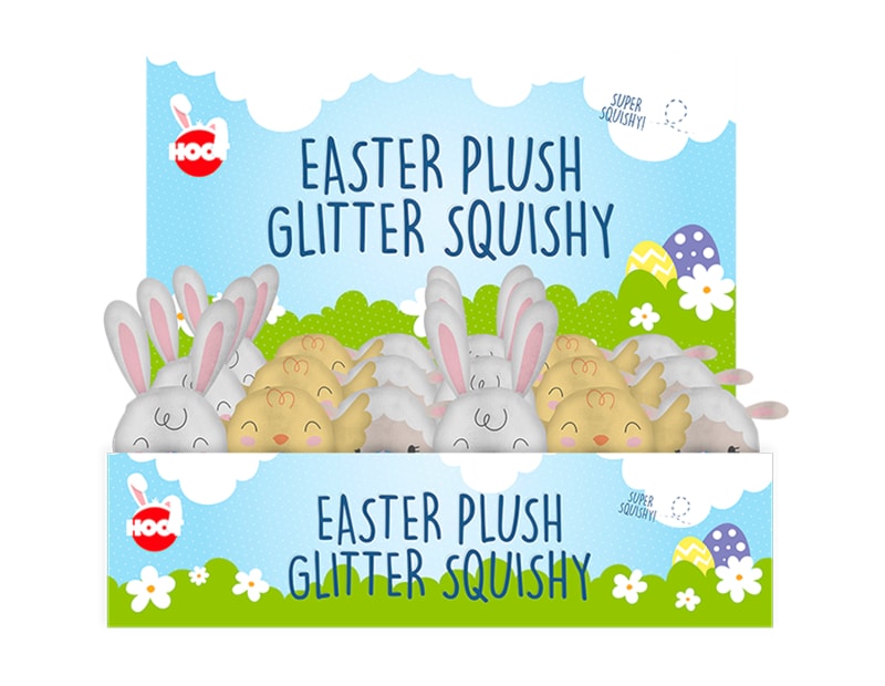 Wholesale Easter Plush Glitter Squishies CDU Wholesale Easter Plush Glitter Squishies CDU