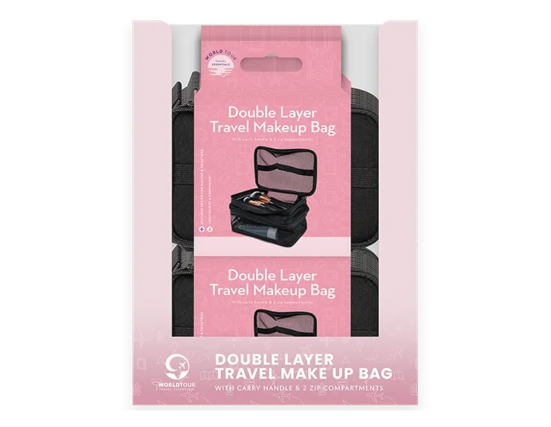Wholesale Double Layer Travel Make Up Bag CDU Wholesale Double Layer Travel Make Up Bag CDU