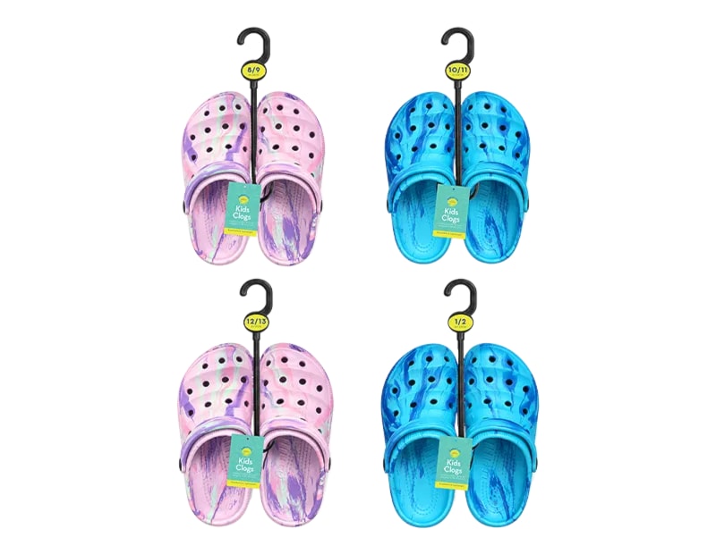 Wholesale Kids Marble Print Clogs - Assorted Sizes Wholesale Kids Marble Print Clogs - Assorted Sizes