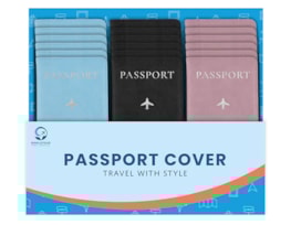 Wholesale Foil PU Leather Passport Cover CDU
