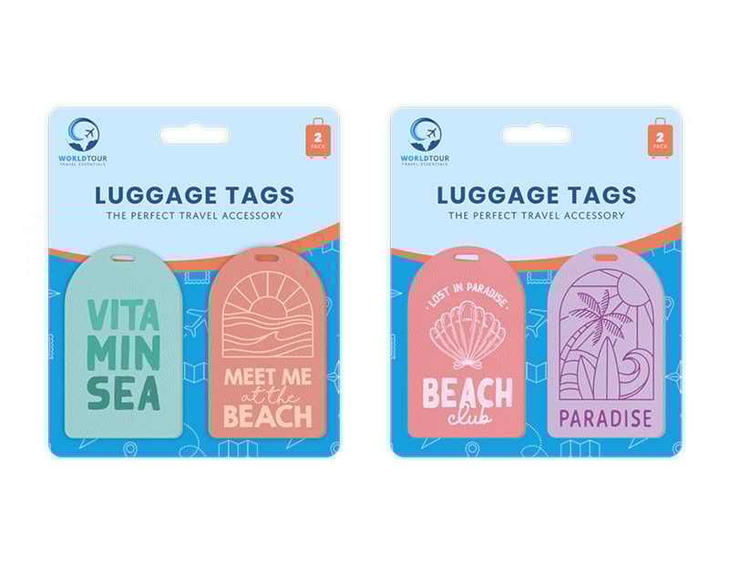 Wholesale Trend PU Leather Luggage Tags 2pk Wholesale Trend PU Leather Luggage Tags 2pk