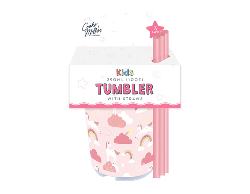 Wholesale Unicorn Tumbler with Straw 3pk Wholesale Unicorn Tumbler with Straw 3pk