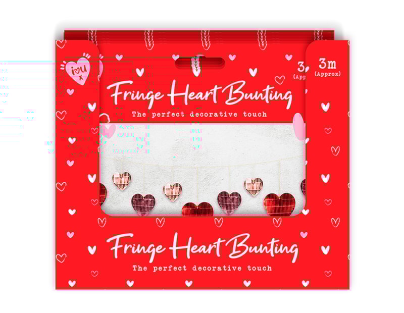 Wholesale Valentine's Foil Heart Bunting CDU
