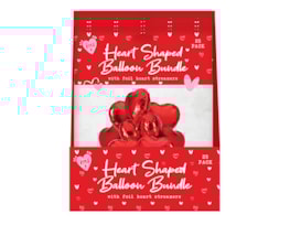 Wholesale Valentine's Heart Balloon Bundle With Streamers 12pk Wholesale Valentine's Heart Balloon Bundle With Streamers 12pk