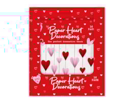 Wholesale Valentine's Paper Heart Decorations 16pk CDU Wholesale Valentine's Paper Heart Decorations 16pk CDU