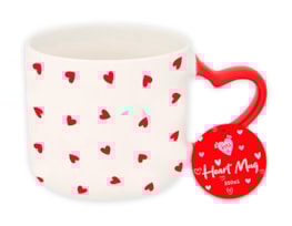 Wholesale Valentine's Heart Print & Handle Mug 350ML Wholesale Valentine's Heart Print & Handle Mug 350ML